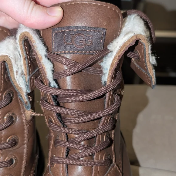 UGG Girl Brown and Black 100% Leather Boot